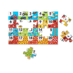 Farm Number Floor Puzzle - 24 Pc