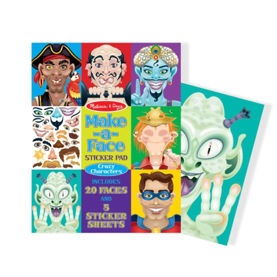 Make A Face Crazy Characters Sticker Pad