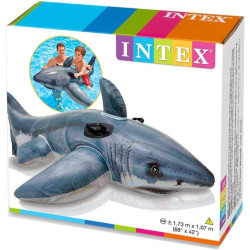 Inflatable White Shark Ride On Pool Float Swimming - INTEX