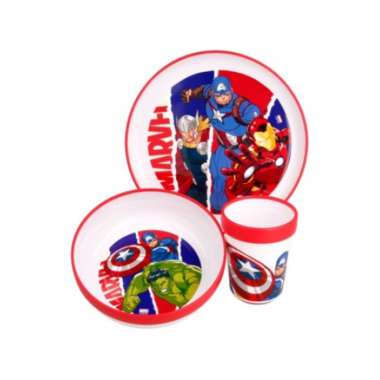 Avengers Comic Heroes Non Slip Tableware - 3 pcs