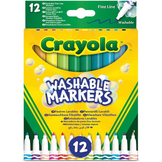 Crayola-Fineline Colored Markers, 12 Pcs