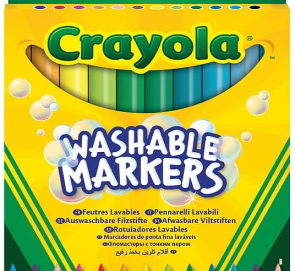 أقلام تلوين كرايولا فاين لاين ، 12 قطعة