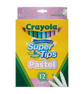 Crayola Supertips Washable Markers - Pack of 12 Pastel