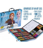 حقيبة أقلام تلوين - 100 قطعة بتصميم فروزن 2