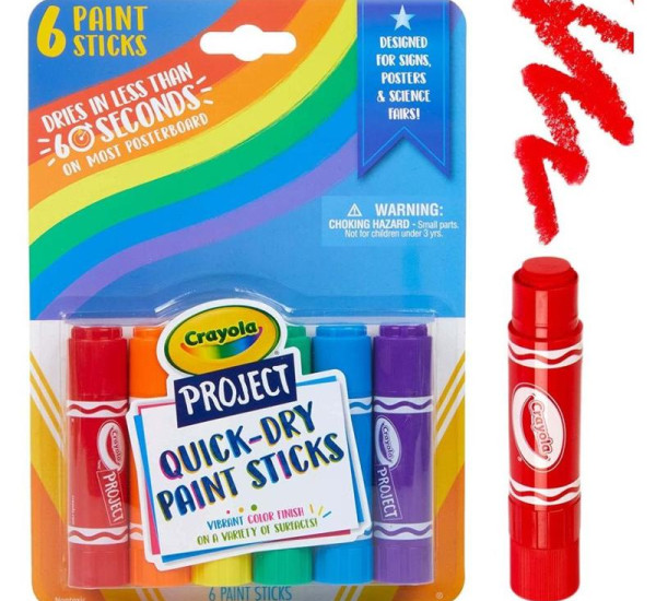 Crayola Project 6 colors Quick Dry Paint Sticks