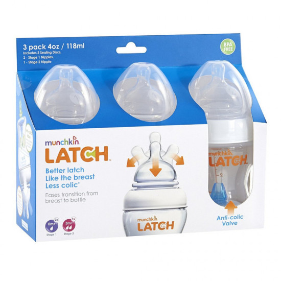 Munchkin Latch 4oz/118 ml Bottle - 3 Pack
