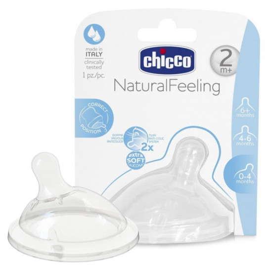 Chicco Natural Feeling Teat 2M+ - Medium Flow