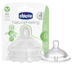Chicco Natural Feeling Teat 4M+ Adjustable Flow 2 Pcs