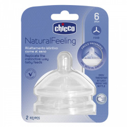 Chicco Natural Feeling Teat 6M+ Food Flow 2 Pc