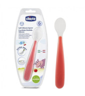 Chicco Soft Silicone Spoon 6M+ - Red