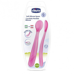 Chicco Soft Silicon Spoon Girl - 6M+