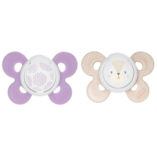 Chicco Soother Comfort Girl Sil 6-16M - 2Pc