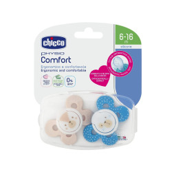Chicco Soother Comfort Boy Sil 6-16M 2Pc