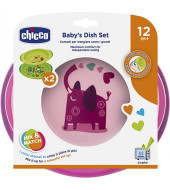 Chicoo Dish Set 12M+ - Girls
