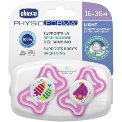 Chicco Soother Physio Light Girl 16-36M Sil 2 P