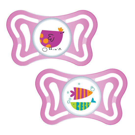 Chicco Soother Physio Light Girl 16-36M Sil 2 P