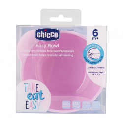 Chicco Silicone Suction Bowl Pink - 6M+