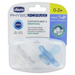 Chicco Mini Soft Soother Boy Sil 0 To 2M - 2Pcs