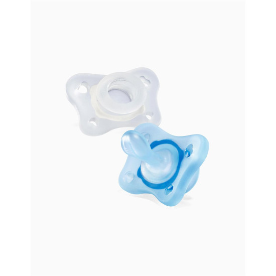 Chicco Mini Soft Soother Boy Sil 0 To 2M - 2Pcs