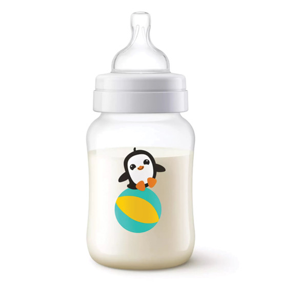 Anti Colic Bottle with Airfree Valve - 260 ml Penguin
