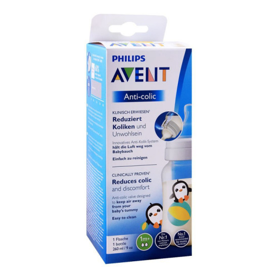 Anti Colic Bottle with Airfree Valve - 260 ml Penguin
