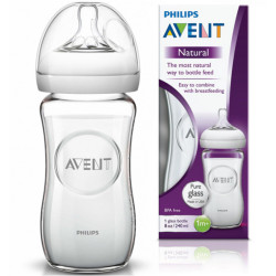 Avent Natural Glass Feeding Bottle 240 ml