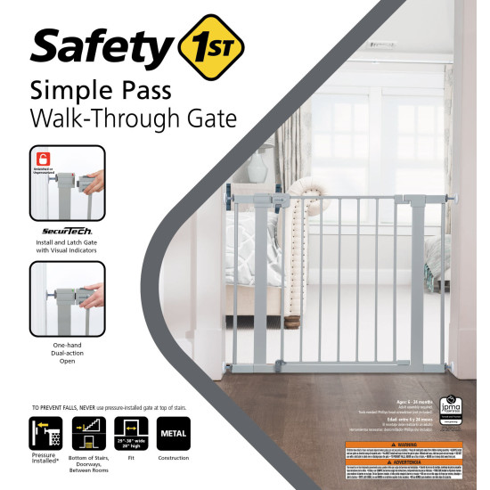 Safety 1ˢᵗ Simple Pass Walk-Through Gate - Grey