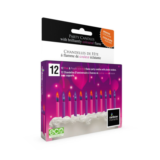 Flame Party Candles For Girls -12 Pack