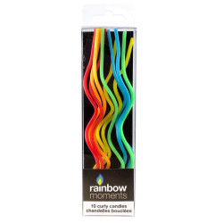 Curly Candles 10 Pack - Rainbow Colors