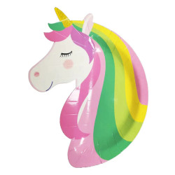 Unicorn Shaped paper Plate - 8 pcs