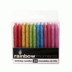 Glitter Paraffin Candles - 24 pack