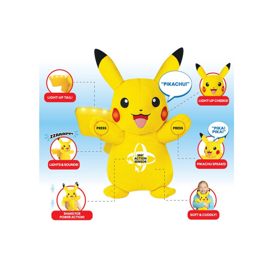 Pokemon Pikachu Feature Interactive Plush - Power Action