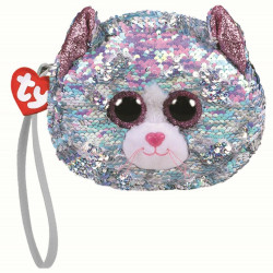 Sequin Cat Blue Wristlet