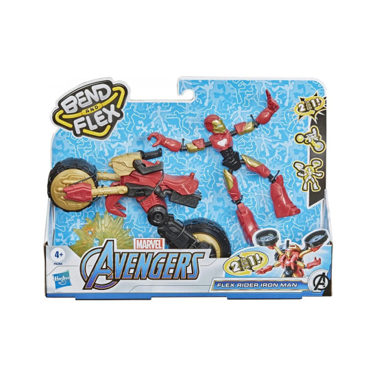 Marvel Avengers Bend & Flex Iron Man With Motorcycle