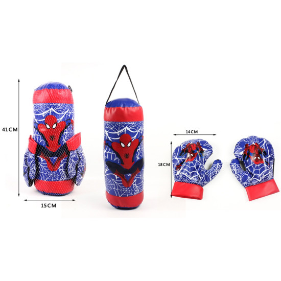 Spiderman Boxing Set Punching Bag With Hand Gloves