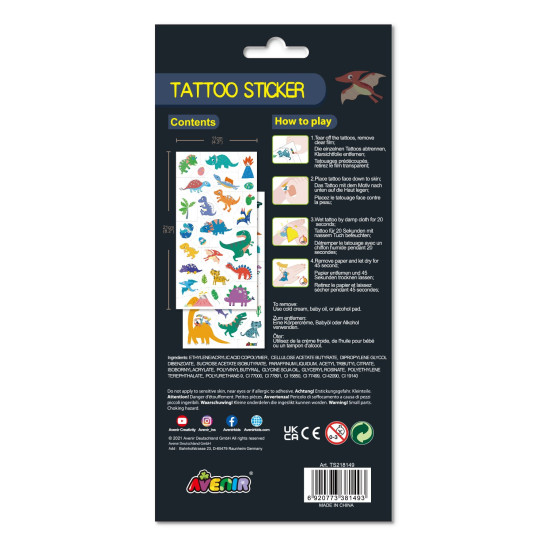 Dino Tattoo Stickers - AVENIR