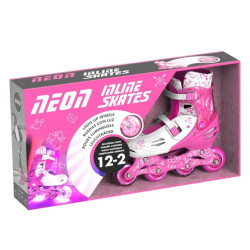 Neon Inline Skates (Size 3-6)- Pink