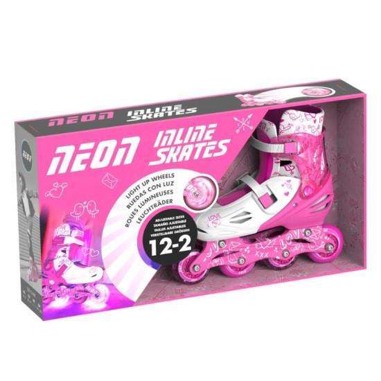 Neon Inline Skates (Size 3-6)- Pink