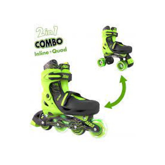 Green Combo Skates 2-In-1 (Size 3-6) - Neon