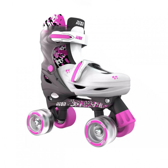 Neon Combo Skates 2-In-1 (Size 3-6)- Pink/Black