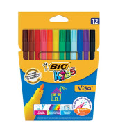 Bic VISA Felt Pens 12 Colors
