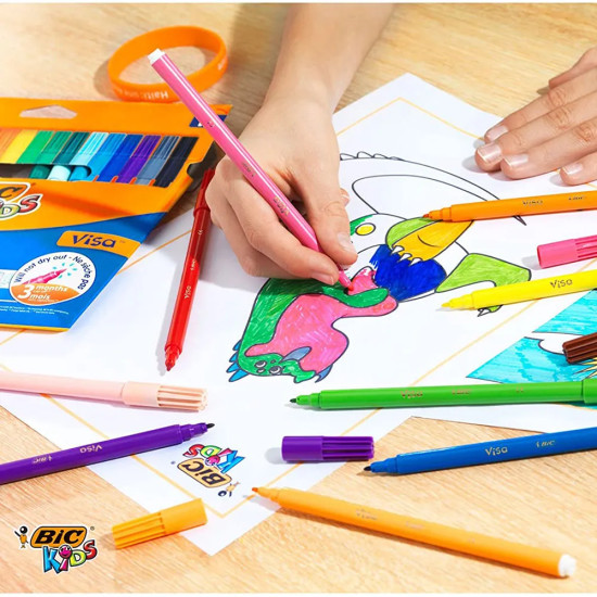 Bic VISA Felt Pens 18 Colors
