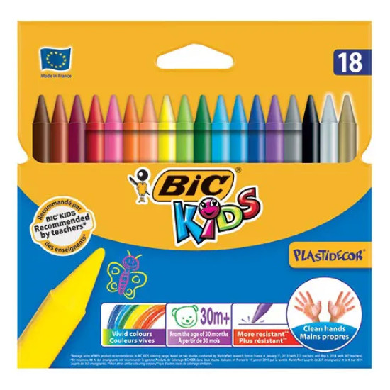 Bic PLASTIDECOR® Crayons 18 Colors