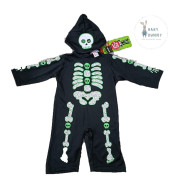 Skeleton Costume with Attached Hat