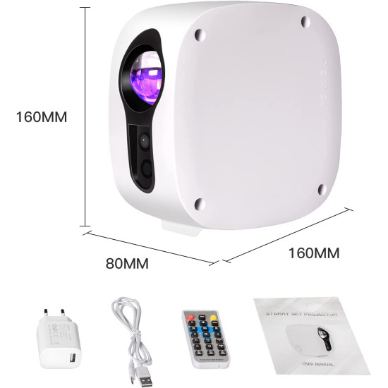 جهاز عرض ضوئي باضاءة ليلية مع مكبر صوت بلوتوث