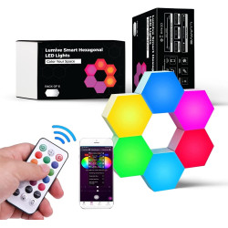 Lumive Hexagonal Wall Light Modular Mobile App and Remote Controlled Lights