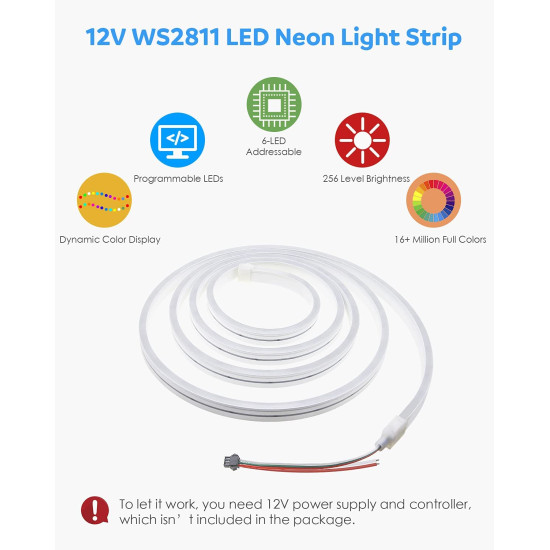 Aclorol Addressable LED Strip WS2811 Neon LED