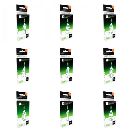 شمعة ملونة بلون أخضر للشعلة - القطعة الواحدة