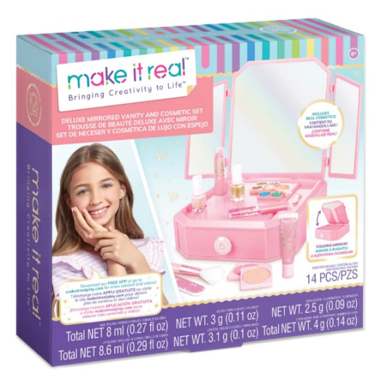Mirrored Vanity & Cosmetic Kit - Make It Real